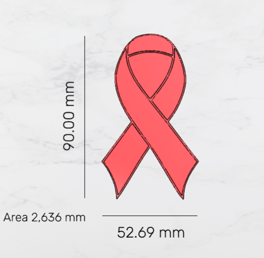 Awareness Ribbon cookie/fondant/clay cutter & debosser stamp 90mm 3.54 inch - Ready to use item