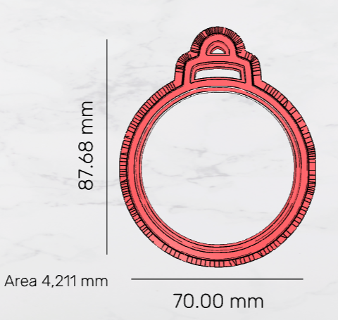 Bauble Cutter & Imprint Cutter set 87.68mm 3.45 inch - 3D Printing STL File Only