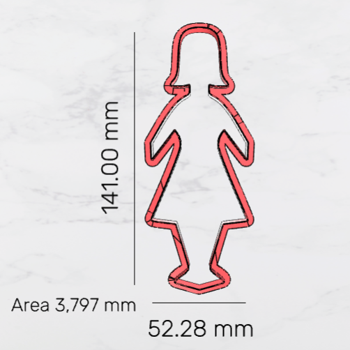 Breast Cancer Network Pink Lady Paper Doll Cutter 141mm 5.55 inch - 3D Printing STL File Only