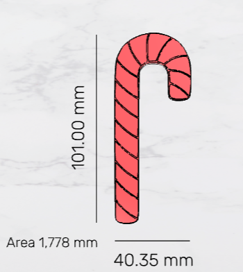 Candy Cane Cutter & Embosser Stamp set 101mm 3.98 inch - 3D Printing STL File Only