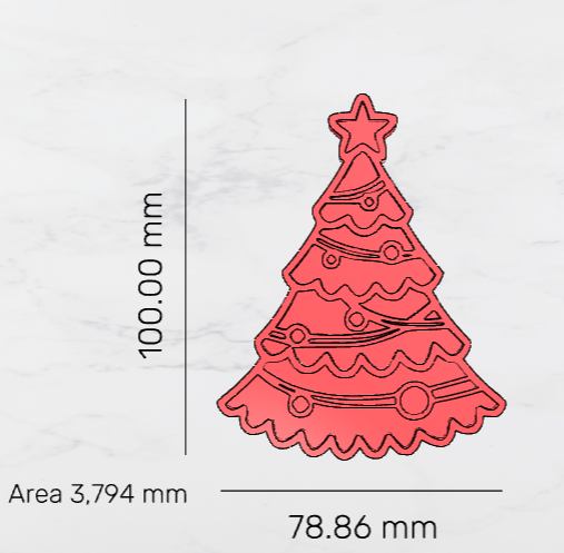 Christmas Tree Cutter & Embosser Stamp set 100mm 3.94 inch - 3D Printing STL File Only