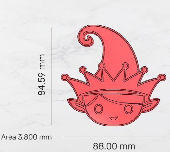 Elf Cutter & Embosser Stamp set 88mm 3.46 inch - 3D Printing STL File Only