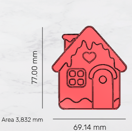 Gingerbread House Cutter & Embosser set 77mm 3.03 inch - 3D Printing STL File Only