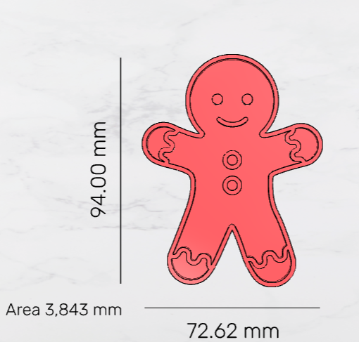 Gingerbread Man Cutter & Embosser set 94mm 3.70 inch - 3D Printing STL File Only