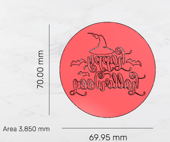 Happy Halloween Cutter & Debosser set 70mm 2.76 inch - Ready to use item