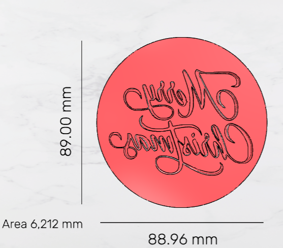Merry Christmas Cutter & Debosser Stamp set 70mm 2.76 inch - 3D Printing STL File Only