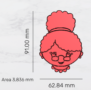 Mrs Claus Cutter & Embosser Stamp set 91mm 3.58 inch - 3D Printing STL File Only