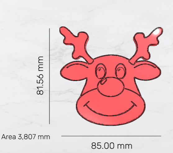 Rudolf Cutter & Embosser Stamp set 85mm 3.35 inch - 3D Printing STL File Only