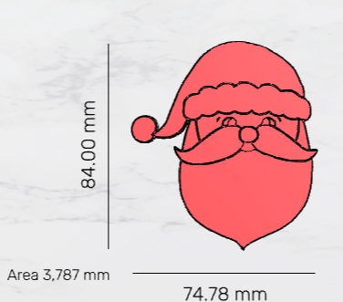 Santa Claus Cutter & Embosser Stamp set 84mm 3.31 inch - 3D Printing STL File Only