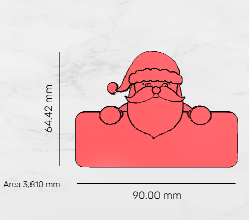 Santa Claus Banner Cutter & Debosser Stamp set 90mm 3.54 inch - 3D Printing STL File Only