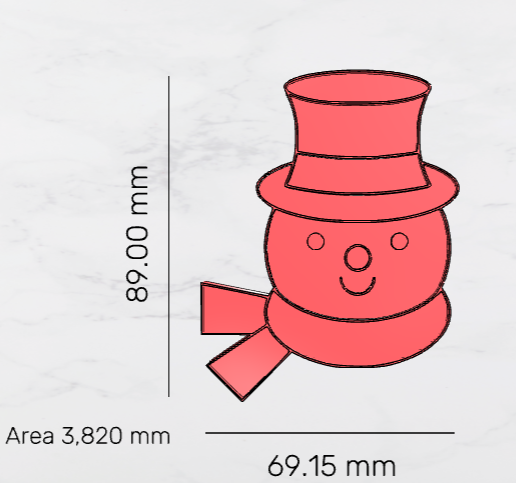 Frosty the Snowman Cutter & Embosser Stamp set 89mm 3.50 inch - 3D Printing STL File Only
