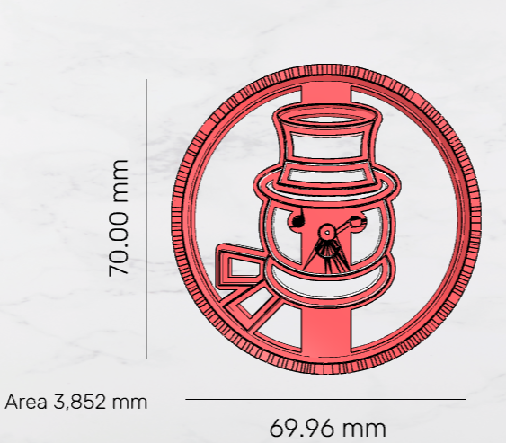 Christmas Paint Your Own PYO Cutter & Imprint Cutter set 70mm 2.76 inch - 3D Printing STL File Only