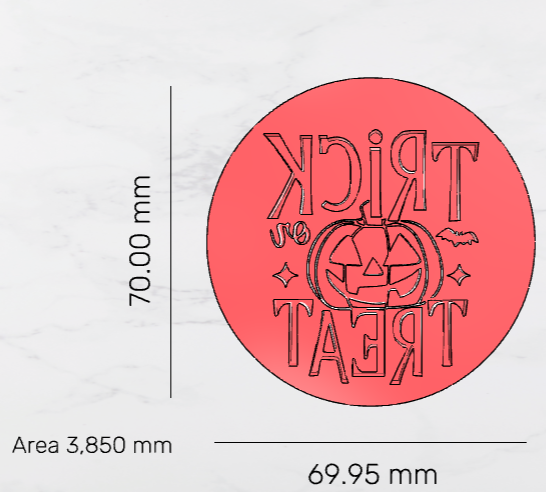 Trick or Treat Cutter & Debosser set 70mm 2.76 inch - Ready to use item