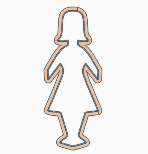 Breast Cancer Network Pink Lady Paper Doll Cutter 141mm 5.55 inch - 3D Printing STL File Only