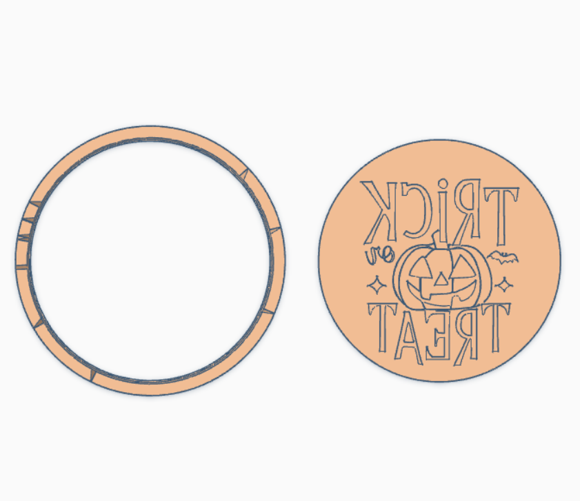 Trick or Treat Cutter & Debosser set 70mm 2.76 inch - Ready to use item